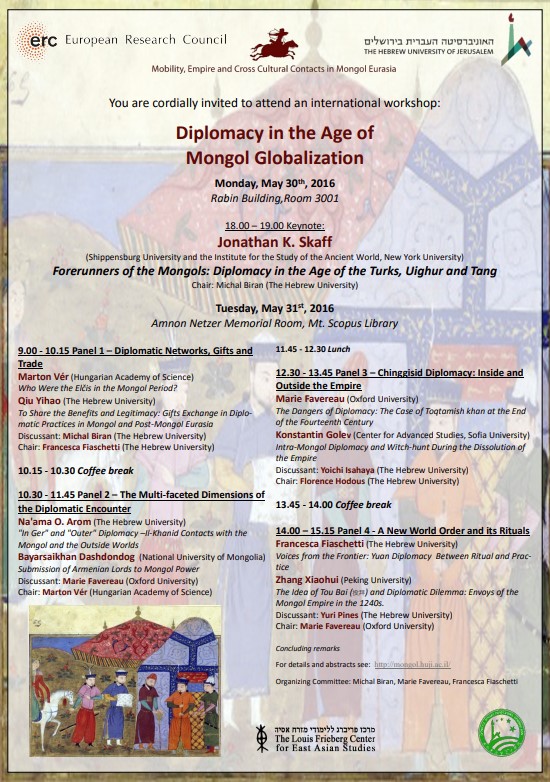 Diplomacy in the age of Mongol globalization conference 