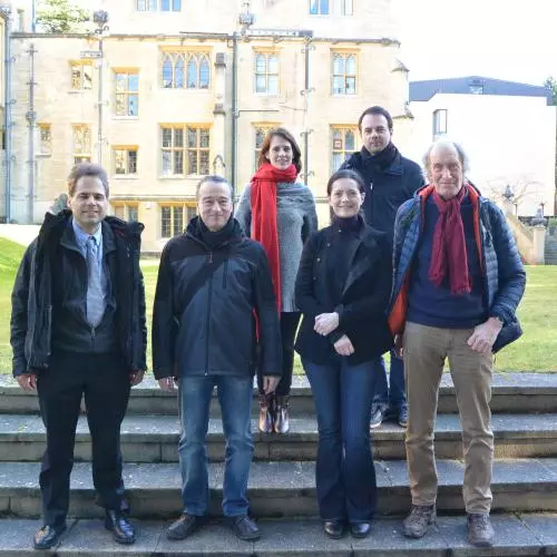 6 people who ran a workshop on the Alans in front of an Oxford College